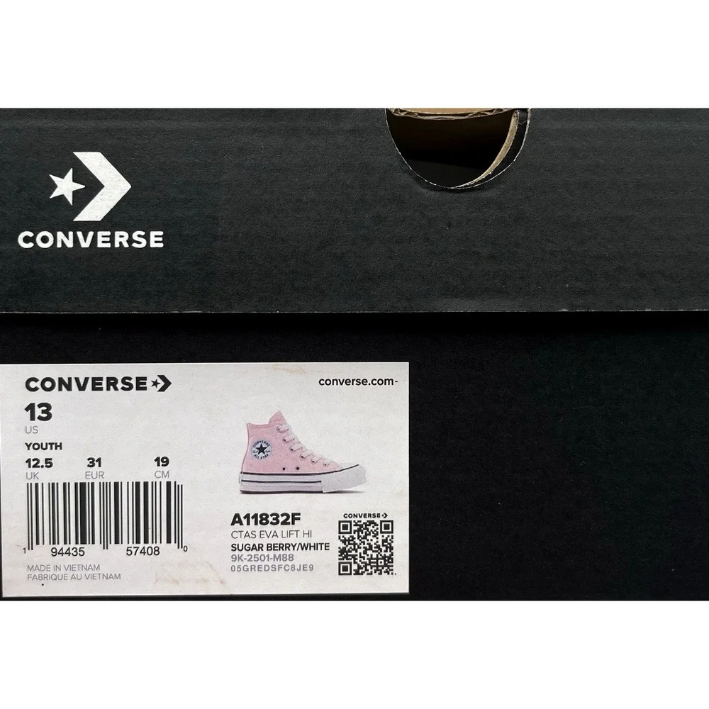 Converse Chuck Taylor All Star Lift Girls High-Top Platform Shoes 13 Light Pink